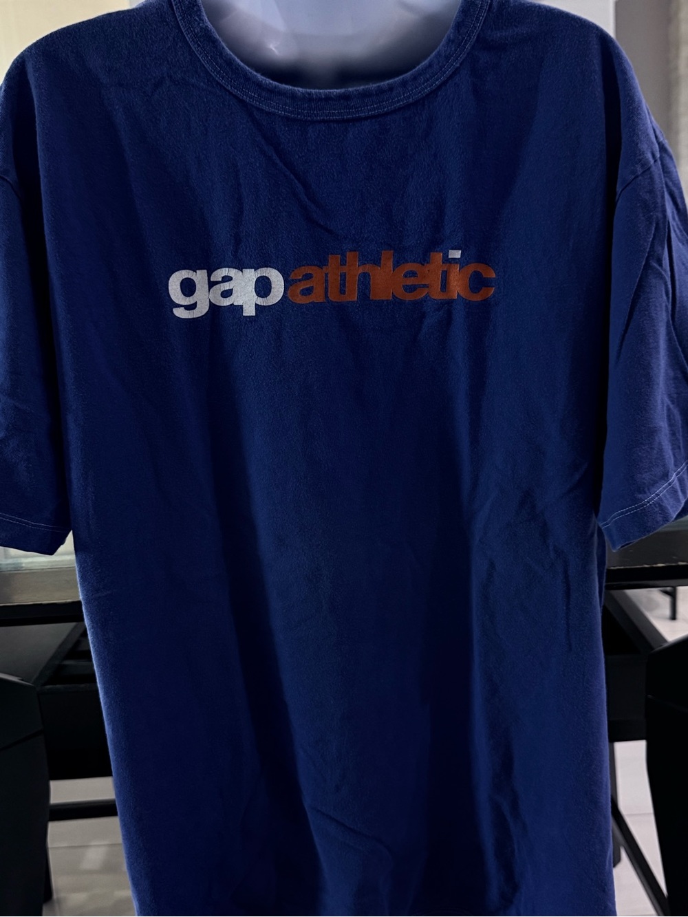 GAP Navy Short Sleeve Tee with White and Orange Logo